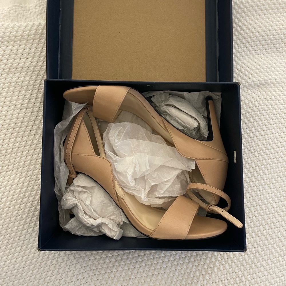 NWT Cole Haan Grace Grand 85mm Dress Sandal Nude Leather 7.5
